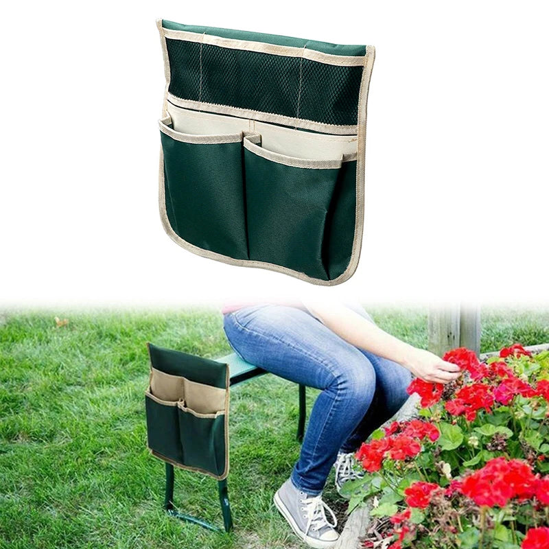 Foldable Garden Tool Kneeler with Storage Bag - Large Dual Color Cloth Bag (32.4 x 31 cm)