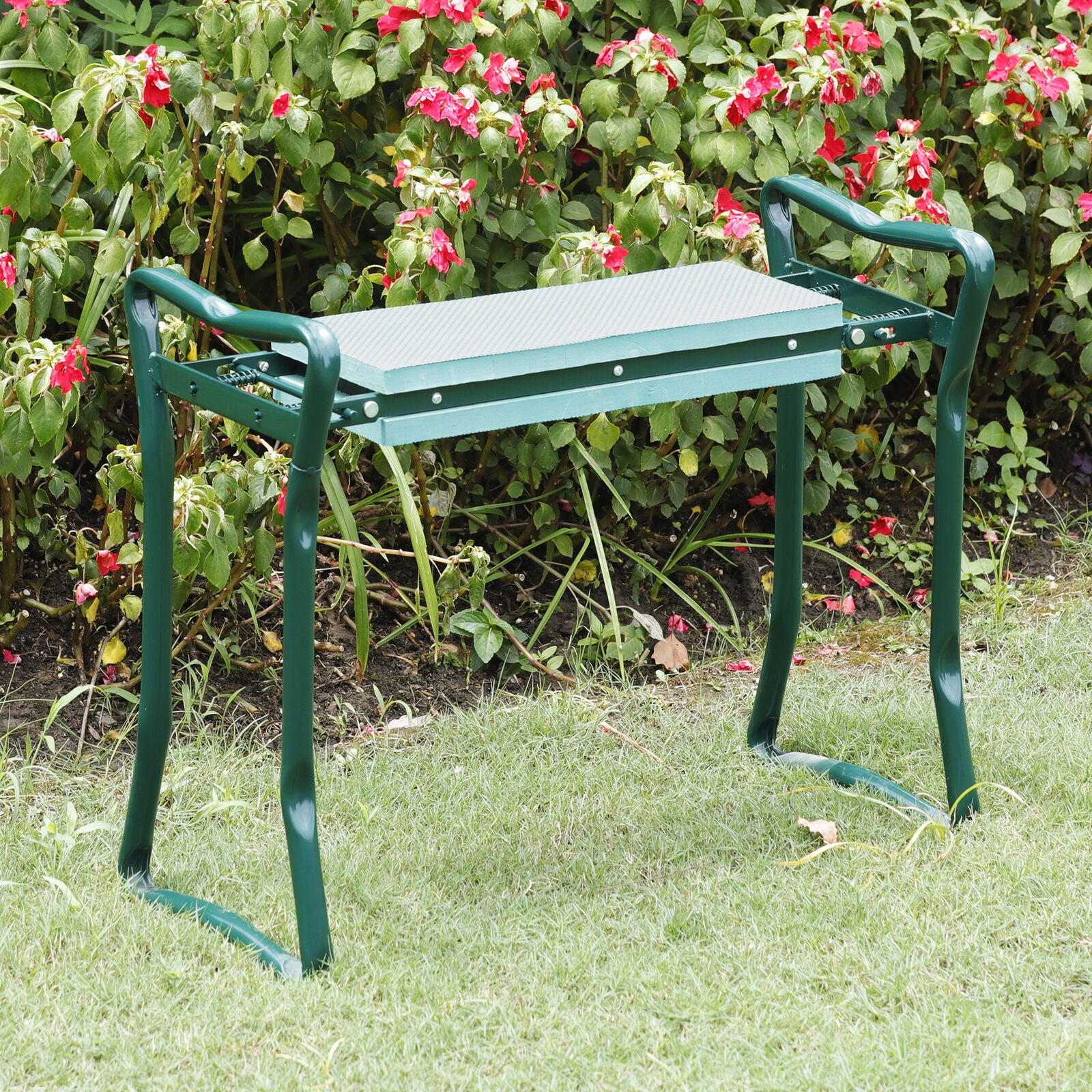 Folding Garden Kneeler Kneeling Bench Stool Soft Cushion Seat Pad & Tool Pouch